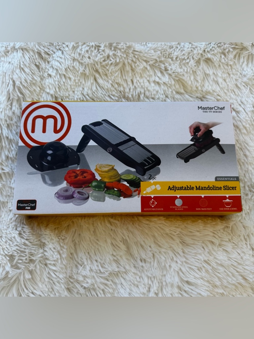 MasterChef Adjustable Mandoline Slicer Vegetable Cutter Kitchen Tool Black NIB